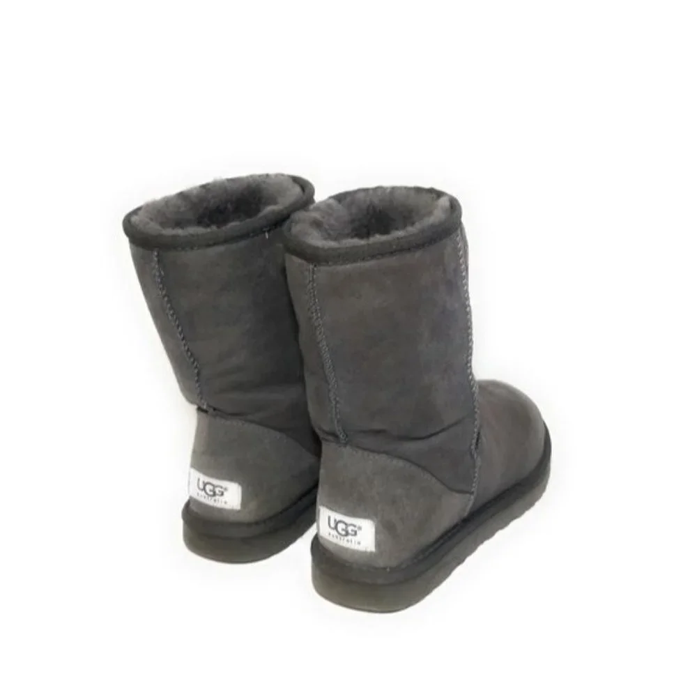 UGG Classic Short II Midcalf Boots in Dark Gray Shearling Lined Size 6
